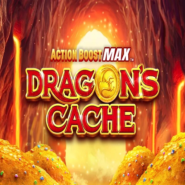 Action Boost Max Dragon's Cache by SpinPlay Games, showcased at kinbetcasino.net – game logo